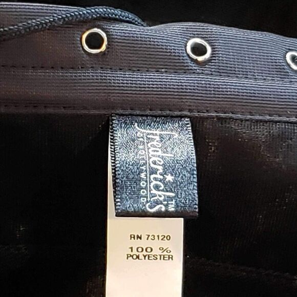 Fredricks of Hollywood Black Corset Lace Up Satin 38 Goth Fairy New Victorian - Picture 9 of 13